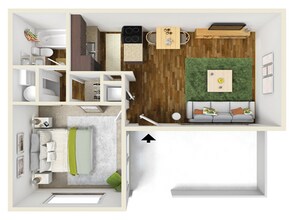 1BD Market 147 floor plan